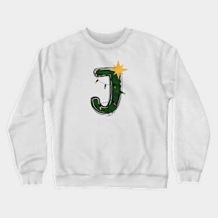 Letter J - Christmas Letter Crewneck Sweatshirt